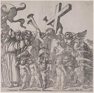 Section D : anges sonnant des trompettes, etc., du Triomphe du Christ, 1836 - Andrea Andreani