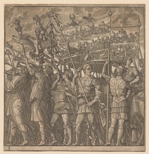Le triomphe de Jules César : Soldats portant les images de la guerre
