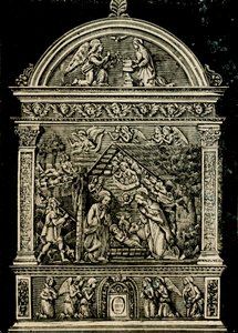 Nativité, retable en terre cuite d