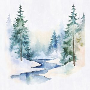 Une forêt hivernale paisible
