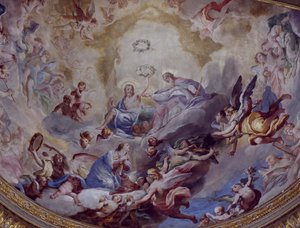 Couronnement de la Vierge, fresque peinte en 1699 par Andrea Lanzani, chœur du Sanctuaire de l