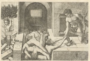 Mercure en tant que personnification de la Vertu sauve des âmes au purgatoire et Daphné se transforme en arbre