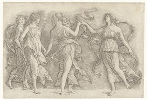Quatre femmes dansant - Andrea Mantegna (school of)