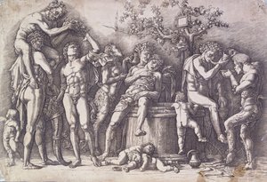 Une bacchanale avec un pressoir à vin - Andrea Mantegna