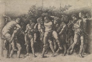 Bacchanale avec Silène, une composition en frise avec dix figures autour de Silène