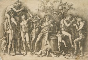 Bacchanale avec une cuve à vin, vers 1470-90 - Andrea Mantegna