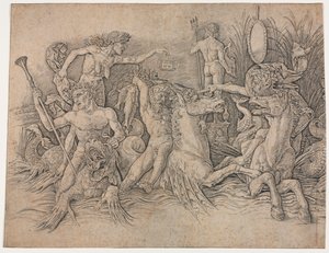 Bataille des dieux de la mer - partie gauche - Andrea Mantegna