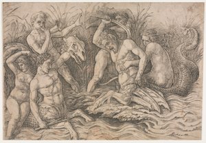 Bataille des dieux de la mer - partie droite - Andrea Mantegna