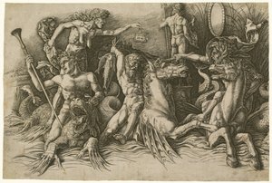 Bataille des dieux de la mer (moitié gauche) - Andrea Mantegna