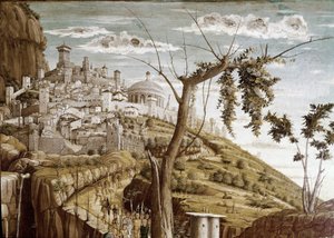 Christ priant dans le jardin des oliviers, partie gauche de la prédelle, Retable de San Zeno - Andrea Mantegna