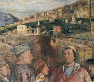 (détail) Fresque dans la Chambre Nuptiale par Andrea Mantegna, Château de Saint-Georges, Mantoue - Andrea Mantegna