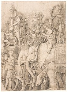 Éléphants portant des torches - Andrea Mantegna