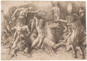Combat des dieux marins, moitié gauche - Andrea Mantegna