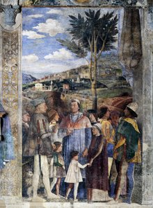 L. Gonzaga, ses fils le Cardinal Francesco Gonzaga, Federico I Gonzaga, Francesco, Sigismondo, à droite, l
