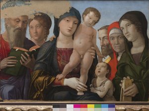 Madone et Enfant, Saint Jean, Sainte Catherine d