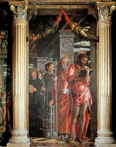 Saints Jean et Laurent et deux saints (détail) - Andrea Mantegna