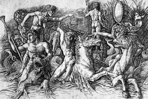 La bataille des dieux de la mer (détail) - Andrea Mantegna
