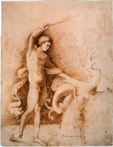 Jeune homme combattant le dragon, fin du 15ème siècle - Andrea Mantegna