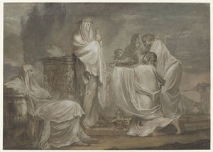 Scène de sacrifice avec des vestales - Andrea Oppiani