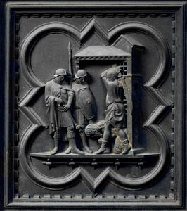 La Décapitation de Saint Jean-Baptiste, seizième panneau des Portes Sud du Baptistère de San Giovanni, 1336