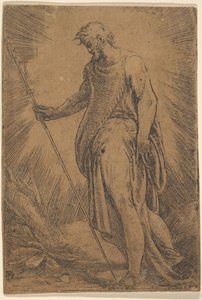 Un apôtre tenant un bâton face à gauche, vers 1540-60