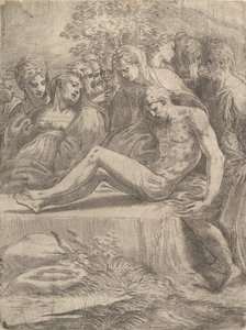 La lamentation sur le Christ mort - Andrea Schiavone