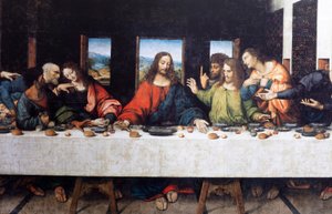 Abbaye (Abdij van Tongerlo). Peinture. La Cène. 1506-1507. (détail)