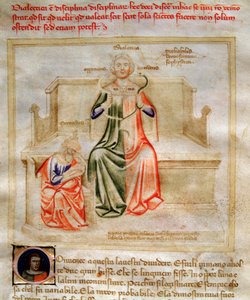 Allégorie de la dialectique dans « Chanson des sept vertus et des sept arts libéraux destinée à Bruzio Visconti » (La Canzone delle Virtù e delle Scienze) par Bartolomeo di Bartoli - Andrea de Bartoli