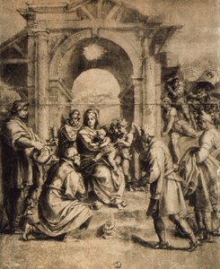 Adoration des Mages, dessin par Andrea del Sarto - Andrea del Sarto