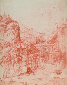 Adoration des mages, dessin par Andrea del Sarto. Gabinetto dei Disegni e delle Stampe, Galerie des Offices, Florence - Andrea del Sarto