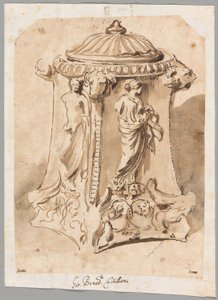 Base de Candélabre en Marbre Sculpté Antique - Andrea di Lione