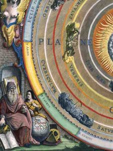 Un astronome (détail) de la carte des planètes, de 