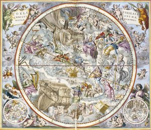 Carte des constellations chrétiennes par Julius Schiller