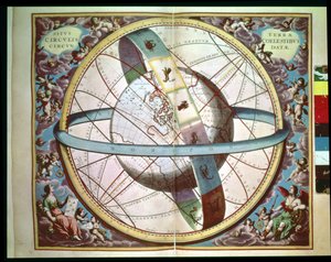 Carte du monde avec zodiaque encerclant, 