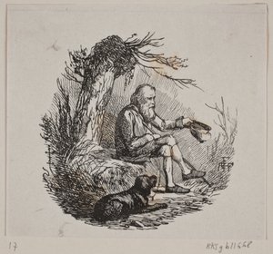 Mendiant sous un saule