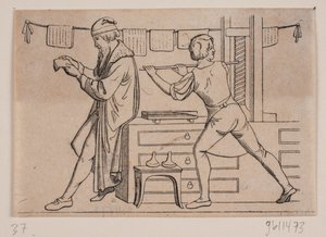Johannes Gutenberg dans son atelier