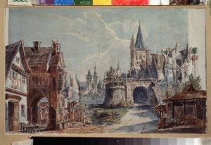 Décor préparatoire pour le ballet Faust de Cesare Pugni - Andreas Leonhard Roller