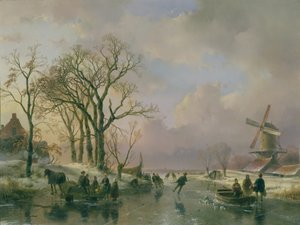 Patinage en Hollande - Andreas Schelfhout