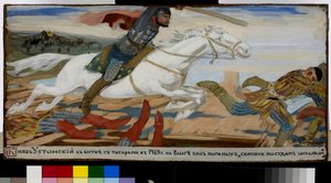 Le prince Vassili Oukhtomsky à la bataille contre les tartares sur la Volga en 1469 - Andrei Petrovich Ryabushkin