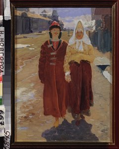 Sortie en visite. Peinture d