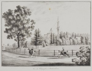 Vue du Pavillon de Toboggan et du Télégraphe à Oranienbaum, 1821-1822 - Andrei Yefimovich Martynov