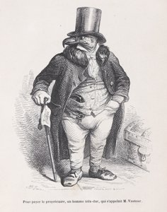 Pour payer le propriétaire, un homme très dur, nommé M. Vautour de Scènes de t... - Andrew Best Leloir