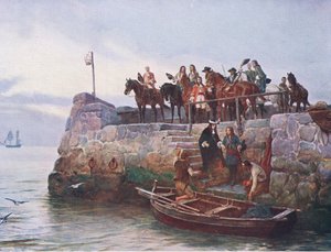 La Cause Perdue : La fuite de Jacques II après la bataille de la Boyne 1690, illustration de 