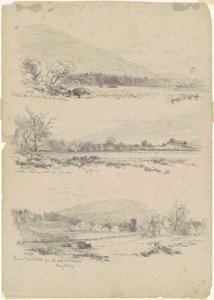 Montagnes Catskill, Round-Top au loin; Catskills regardant vers le nord depuis Palenville; et Round Top, Catskills, depuis la route vers Bracketts - Andrew Fisher Bunner