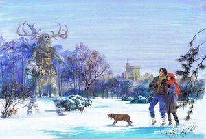 Herne le chasseur apparaissant dans le grand parc de Windsor (gouache sur papier)