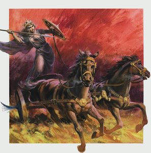 Reine Boadicea (d.c.60 AD) (gouache sur papier)