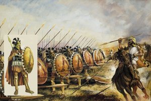 Armée spartiate (gouache sur papier)