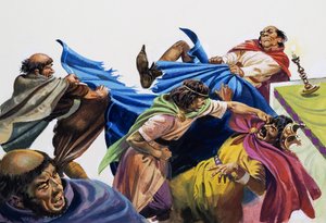 La visite du pape au roi Louis VII (gouache sur papier) - Andrew Howat