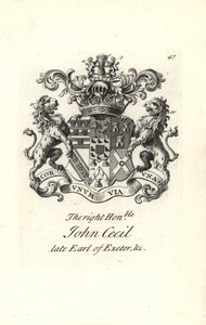 Armoiries et blason du très honorable John Cecil, 6ème comte d