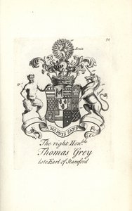 Blason et armoiries du très honorable Thomas Grey, 2e comte de Stamford - Andrew Johnston